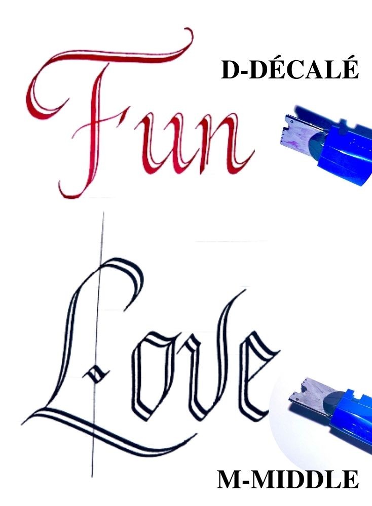 PARALLEL PEN 6MM BLEU CUSTOMISE AVEC ECRITURE DE DEMONSTRATION